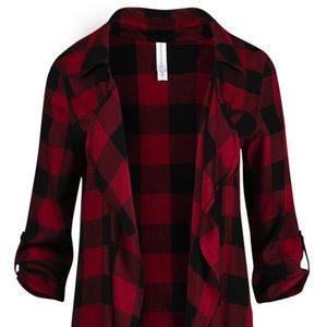 Ladies Plaid Cardigan